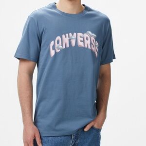Converse Men's Clouds Blue and Pink Graphic Tee